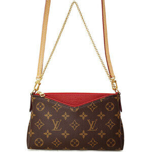 Louis Vuitton Monogram Leather Brown Pallas Clutch Bag